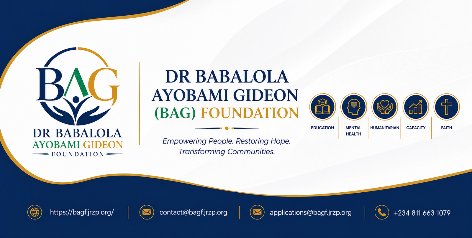 Dr Babalola Ayobami Gideon (BAG) Foundation — Empowering People, Restoring Hope, Transforming Communities